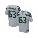 Men's Nike Seattle Seahawks #63 Mark Glowinski Elite Grey Alternate NFL Jersey