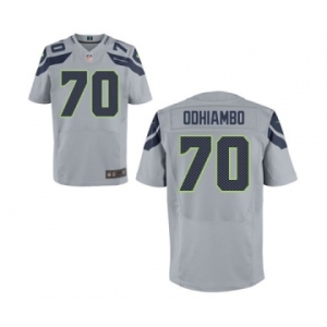 Men's Nike Seattle Seahawks #70 Rees Odhiambo Elite Grey Alternate NFL Jersey