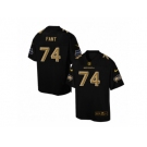 Men's Nike Seattle Seahawks #74 George Fant Elite Black Pro Line Gold Collection NFL Jersey