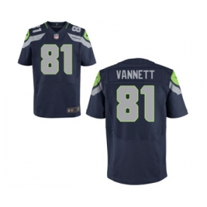 Men's Nike Seattle Seahawks #81 Nick Vannett Elite Blue Team Color NFL Jersey