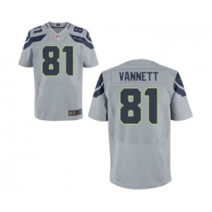 Men's Nike Seattle Seahawks #81 Nick Vannett Elite Grey Alternate NFL Jersey
