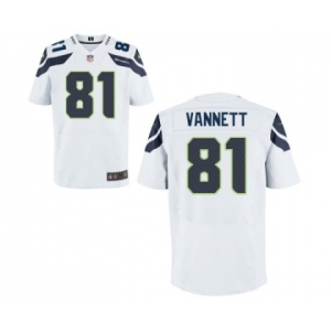 Men's Nike Seattle Seahawks #81 Nick Vannett Elite White NFL Jersey