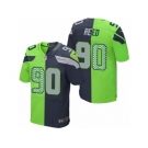 Men's Nike Seattle Seahawks #90 Jarran Reed Elite Team Green Two Tone NFL Jersey