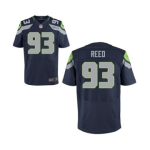 Men's Nike Seattle Seahawks #93 Jarran Reed Elite Blue Team Color NFL Jersey