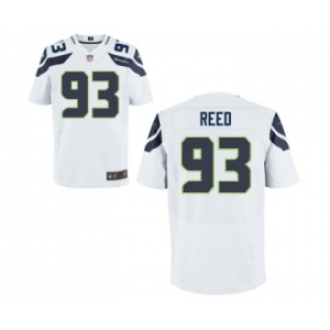 Men's Nike Seattle Seahawks #93 Jarran Reed Elite White NFL Jersey