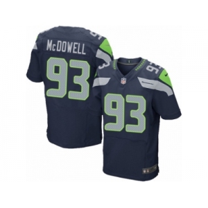 Men's Nike Seattle Seahawks #93 Malik McDowell Elite Steel Blue Team Color NFL Jersey