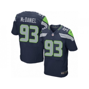 Men's Nike Seattle Seahawks #93 Tony McDaniel Elite Steel Blue Team Color NFL Jersey