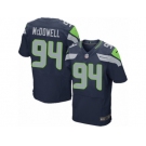 Men's Nike Seattle Seahawks #94 Malik McDowell Elite Steel Blue Team Color NFL Jersey