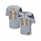 Nike Seattle Seahawks #12 Fan Grey Alternate Men's Stitched NFL Elite Gold Jersey