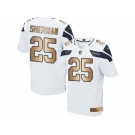 Nike Seattle Seahawks #25 Richard Sherman White Men's Stitched NFL Elite Gold Jersey