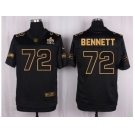 Nike Seattle Seahawks #72 Michael Bennett Black Pro Line Gold Collection Jersey[Elite]