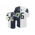 Nike Seattle Seahawks #76 Germain Ifedi White Steel Blue Men's Stitched NFL Elite Split Jersey