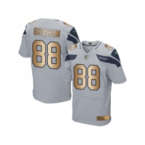 Nike Seattle Seahawks #88 Jimmy Graham Grey Alternate Men's Stitched NFL Elite Gold Jersey