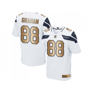 Nike Seattle Seahawks #88 Jimmy Graham White Men's Stitched NFL Elite Gold Jersey