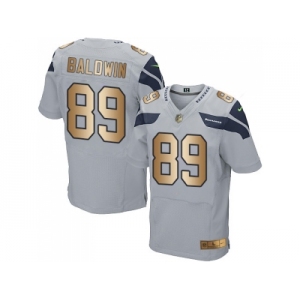 Nike Seattle Seahawks #89 Doug Baldwin Grey Alternate Men's Stitched NFL Elite Gold Jersey