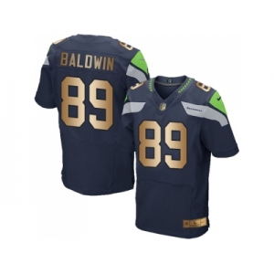 Nike Seattle Seahawks #89 Doug Baldwin Steel Blue Team Color Men's Stitched NFL Elite Gold Jersey