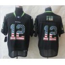 nike nfl jerseys seattle seahawks #12 fan black[Elite USA flag fashion]