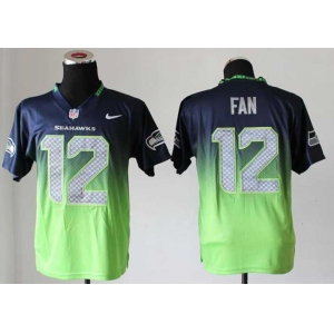 nike nfl jerseys seattle seahawks #12 fan blue-green[Elite drift fashion][second version]