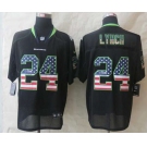 nike nfl jerseys seattle seahawks #24 marshawn lynch black[Elite USA flag fashion]