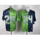 nike nfl jerseys seattle seahawks #24 marshawn lynch blue-green[Elite split]