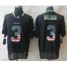 nike nfl jerseys seattle seahawks #3 wilson black[Elite USA flag fashion]