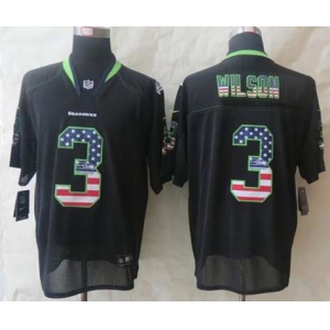 nike nfl jerseys seattle seahawks #3 wilson black[Elite USA flag fashion]