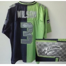 nike nfl jerseys seattle seahawks #3 wilson blue-green[Elite split signature]