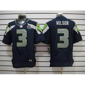 nike nfl jerseys seattle seahawks #3 wilson blue[Elite 50th Patch]