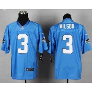 nike nfl jerseys seattle seahawks #3 wilson lt.blue[Elite]