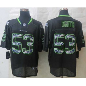 nike nfl jerseys seattle seahawks #53 smith black[Elite united sideline]