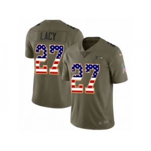 Men Nike Seattle Seahawks #27 Eddie Lacy Limited Olive USA Flag 2017 Salute to Service NFL Jersey