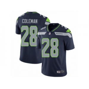 Men Nike Seattle Seahawks #28 Justin Coleman Navy Blue Team Color Vapor Untouchable Limited Player NFL Jersey