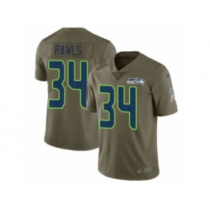 Men Nike Seattle Seahawks #34 Thomas Rawls Limited Olive 2017 Salute to Service NFL Jersey