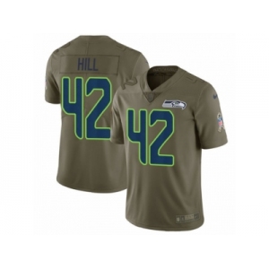 Men Nike Seattle Seahawks #42 Delano Hill Limited Olive 2017 Salute to Service NFL Jersey