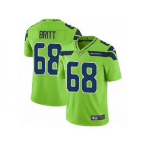 Men Nike Seattle Seahawks #68 Justin Britt Vapor Untouchable Limited Green NFL Jersey