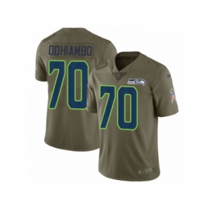 Men Nike Seattle Seahawks #70 Rees Odhiambo Limited Olive 2017 Salute to Service NFL Jersey