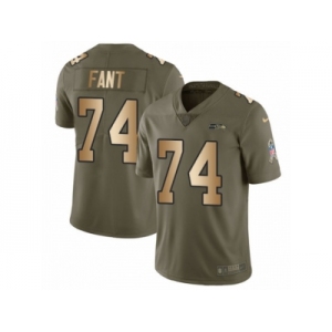 Men Nike Seattle Seahawks #74 George Fant Limited Olive Gold 2017 Salute to Service NFL Jersey