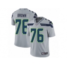 Men Nike Seattle Seahawks #76 Duane Brown Grey Alternate Vapor Untouchable Limited Player NFL Jersey