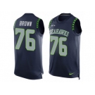 Men Nike Seattle Seahawks #76 Duane Brown Limited Steel Blue Player Name & Number Tank Top NFL Jersey