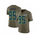 Men Nike Seattle Seahawks #95 Dion Jordan Limited Olive 2017 Salute to Service NFL Jersey