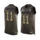Men's Nike Seattle Seahawks #11 Sebastian Janikowski Limited Green Salute to Service Tank Top NFL Jersey