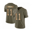 Men's Nike Seattle Seahawks #11 Sebastian Janikowski Limited Olive Gold 2017 Salute to Service NFL Jersey