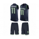 Men's Nike Seattle Seahawks #11 Sebastian Janikowski Limited Steel Blue Tank Top Suit NFL Jersey