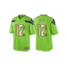 Men's Nike Seattle Seahawks #12 12th Fan Green Gold Limited Special Color Rush Jersey