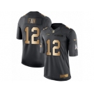 Men's Nike Seattle Seahawks 12th Fan Limited Black Gold Salute to Service NFL Jersey