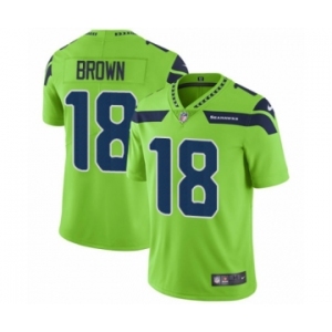 Men's Nike Seattle Seahawks #18 Jaron Brown Limited Green Rush Vapor Untouchable NFL Jersey