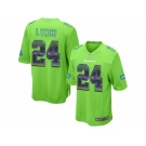 Men's Nike Seattle Seahawks #24 Marshawn Lynch Limited Green Strobe NFL Jersey