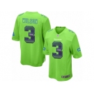Men's Nike Seattle Seahawks #3 Russell Wilson Limited Green Strobe NFL Jersey