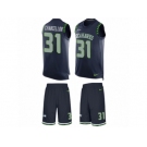 Men's Nike Seattle Seahawks #31 Kam Chancellor Limited Steel Blue Tank Top Suit NFL Jersey