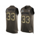 Men's Nike Seattle Seahawks #33 Tedric Thompson Limited Green Salute to Service Tank Top NFL Jersey